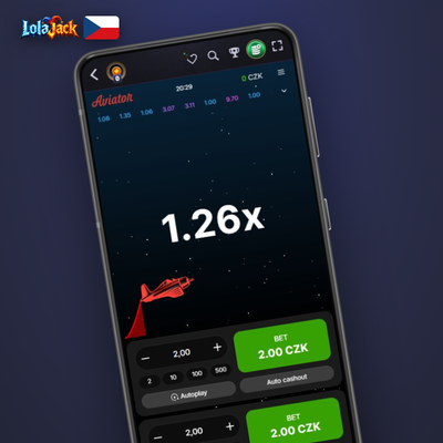 Automatický výběr výhry při nastaveném multiplikátoru v Lolajack Casino Aviator