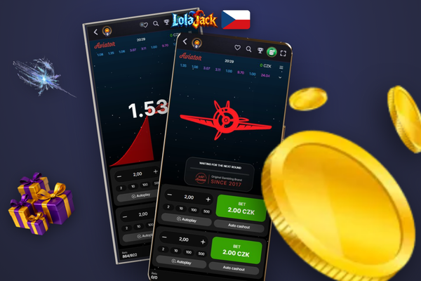 Boční panel Aviatoru se žebříčkem hráčů a multiplikátory v Lolajack Casino online