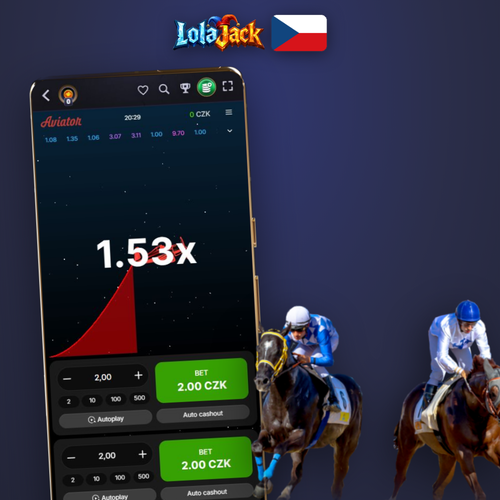Červené letadlo stoupá po křivce multiplikátoru v Lolajack Casino Aviator