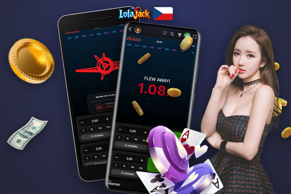 Aviator v mobilním prohlížeči na smartphonu bez instalace v Lolajack Casino app