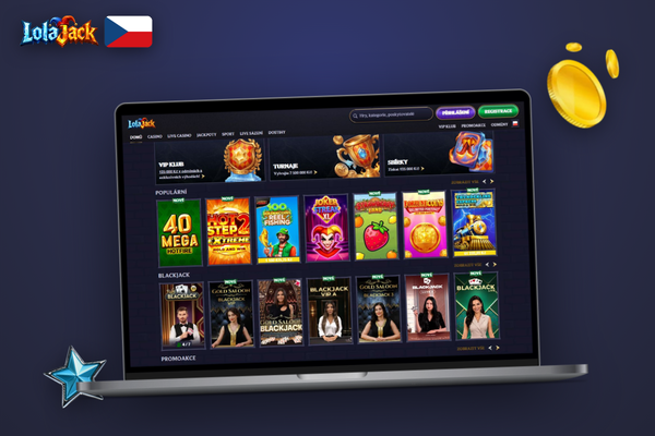 Přihlášení do Lolajack Casino odhalí lobby plné slotů a živých stolů
