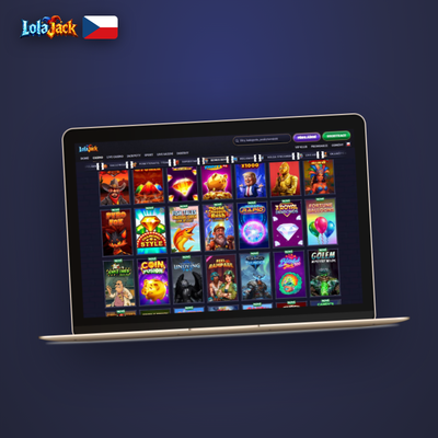 Lolajack Casino na PC ve fullscreen režimu s přehledem herního lobby