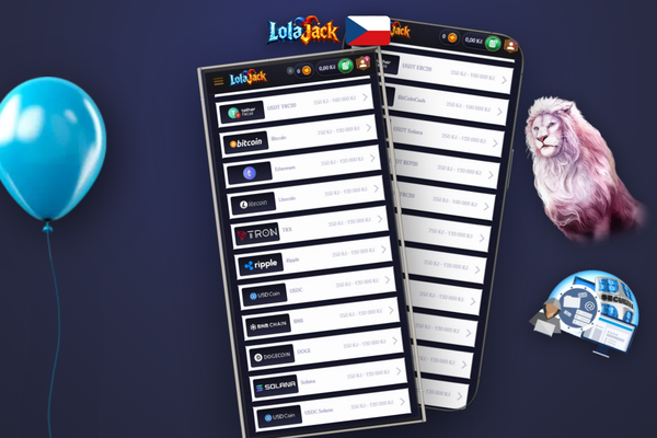 Výběr měny CZK, EUR a USD v pokladně Lolajack Casino s platebními metodami