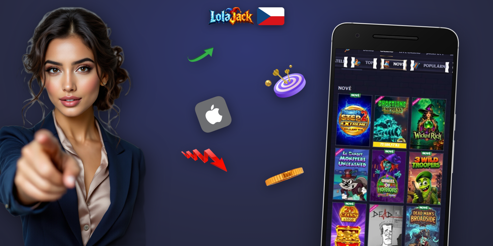 Uvítací bonus Lolajack Casino – zlatý promo banner s vějířem karet